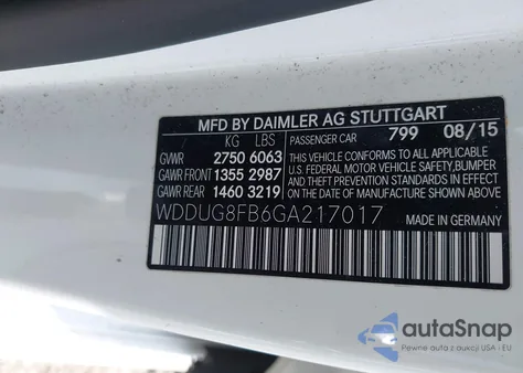 2016 Mercedes-Benz S 550 4Matic из США, поврежденный, VIN WDDUG8FB6GA217017